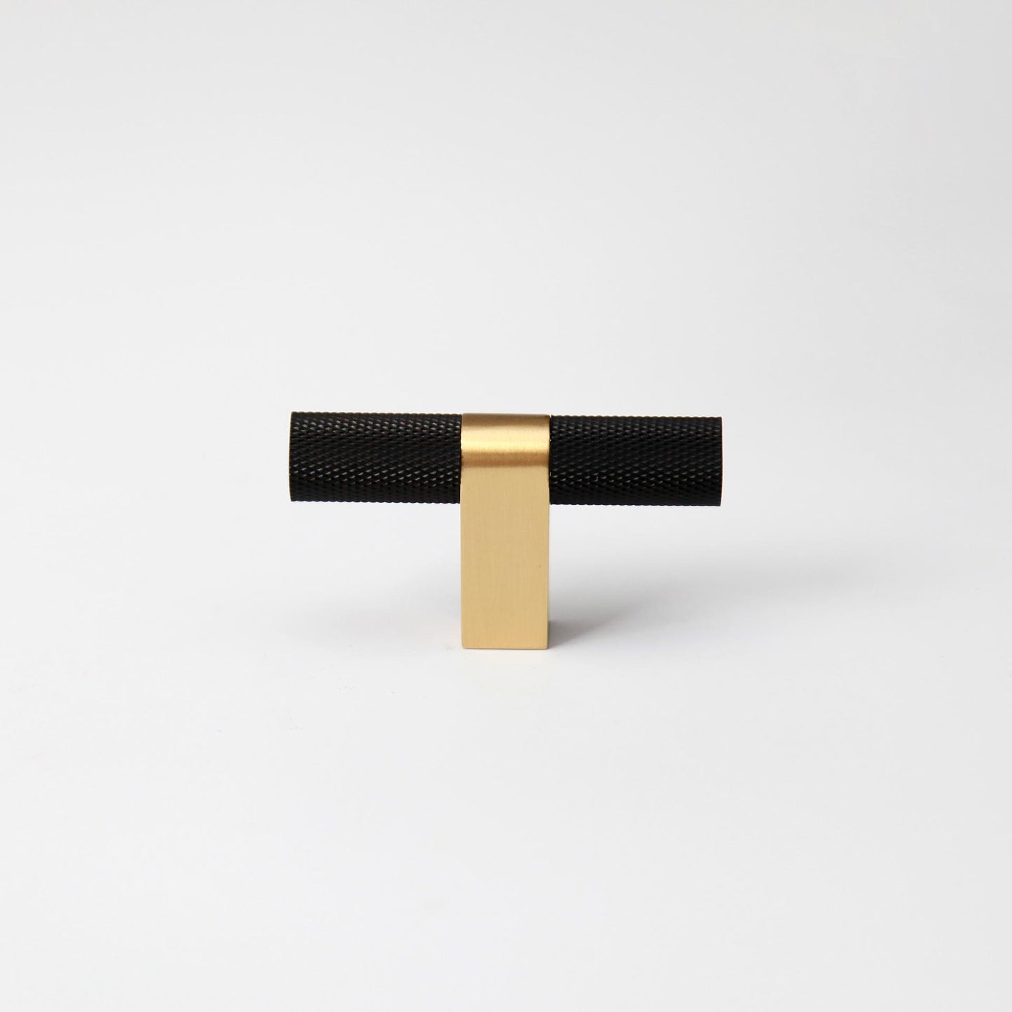 CALVER: Brass Knurled Black T-Bar Pull